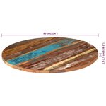 vidaXL Dessus de table rond 80 cm 25-27 mm Bois de récupération solide