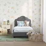 vidaXL Cadre de lit pour tout-petit avec tête de lit Gris foncé