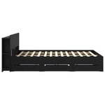 vidaXL Cadre de lit avec rangement Noir 150 x 200 cm Bois d'ingénierie
