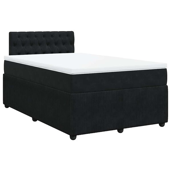 vidaXL Sommier à lattes de lit avec matelas Noir 120x200 cm Velours