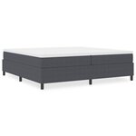 vidaXL Lit à ressorts Gris foncé 200 x 200 cm Tissu en velours côtelé