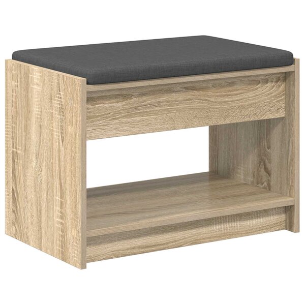 vidaXL Banc d'entrée avec coussin Chêne Sonoma 63 x 38 x 45 cm