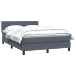 vidaXL Sommier à lattes de lit et matelas gris foncé 140x220cm velours