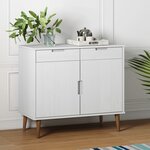 vidaXL Buffet MOLDE Blanc 90x40x80 cm Bois massif de pin