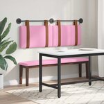 vidaXL Tête de lit suspendue Avec lumière LED Rose PU antique