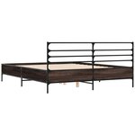 vidaXL Cadre de lit chêne marron 120x190 cm bois d'ingénierie et métal