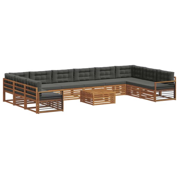 vidaXL Ensembles de canapés avec coussin 11 Pièces Naturel et Anthracite