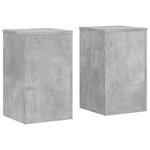 vidaXL Supports pour plantes 2 Pièces gris béton bois d'ingénierie
