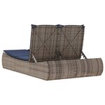 vidaXL Chaise longue double avec coussins gris résine tressée