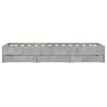 vidaXL Cadre de lit avec tiroirs sans matelas gris béton 90x190 cm