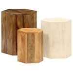 vidaXL Ensemble de table basse 3 Pièces Bois de manguier massif