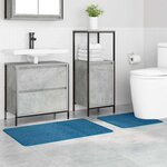 vidaXL Ensemble de tapis de bain antidérapants 2 Pièces Bleu PP