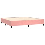 vidaXL Sommier à lattes de lit avec matelas LED Rose 200x200cm Velours