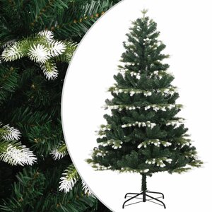 vidaXL Sapin de Noël artificiel à charnières avec neige floquée 120 cm