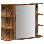 vidaXL Armoire à miroir de salle de bain vieux bois bois d'ingénierie