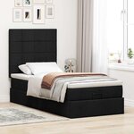 vidaXL Cadre de lit ottoman avec matelas noir 90x200 cm tissu