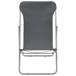 vidaXL Chaises de plage pliables lot de 2 Acier et tissu oxford Gris