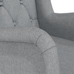 vidaXL Fauteuil avec pieds à bascule en bois d'hévéa Gris clair Tissu