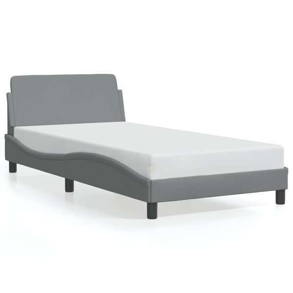 vidaXL Cadre de lit sans matelas gris clair 100x200 cm tissu