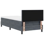 Lit Box Spring vidaXL avec Matelas & LED Gris Foncé 80x200 cm Velours