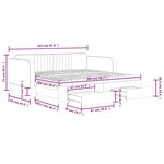 vidaXL Lit de jour et gigogne et tiroirs vert foncé 100x200 cm velours