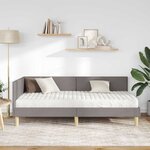 vidaXL Cadre de lit d'angle avec matelas Autre 2 Pièces Taupe tissu
