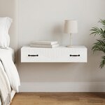 vidaXL Table d'appoint murale Blanc 87 5 x 34 5 x 17 cm