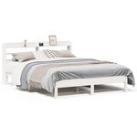 vidaXL Cadre de lit sans matelas blanc 140x190 cm bois de pin massif
