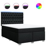 vidaXL Sommier à lattes de lit avec matelas Noir 160x200 cm Tissu
