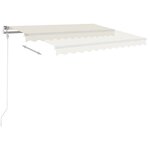 vidaXL Auvent manuel rétractable avec LED 3x2 5 m Crème