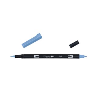Feutre dessin double pointe abt dual brush pen 533 bleu paon x 6 tombow