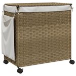 vidaXL Panier à linge avec roulettes 60x35x60 5 cm résine tressée