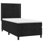 vidaXL Sommier à lattes de lit matelas et LED Noir 90x200 cm Velours