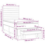 vidaXL Sommier à lattes de lit avec matelas Noir 90x200 cm Tissu