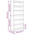 vidaXL Bibliothèque Sonoma gris 80 x 30 x 198 cm Bois d'ingénierie