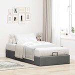 vidaXL Cadre de lit ottoman sans matelas gris foncé 80x200 cm tissu