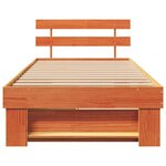 vidaXL Cadre de lit avec tête de lit Brun cire 80 x 200 cm Pin massif