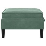 vidaXL Pouf avec Rangement Vert Mer Velours