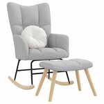 vidaXL Chaise à bascule avec repose-pied gris nuage tissu