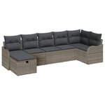 vidaXL Ensemble de Canapés avec coussin 7 Pièces Gris polyrotin