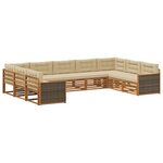 vidaXL Ensemble de canapés d'extérieur 9 Pièces Naturel et Beige