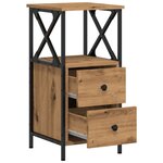 vidaXL Table de chevet chêne artisanal 34x35 5x70 cm bois d'ingénierie