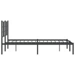 vidaXL Cadre de lit métal sans matelas avec tête de lit noir 120x190cm