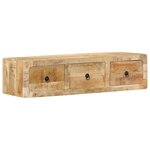 vidaXL Meuble TV mural 100x32x25 cm bois massif manguier brut