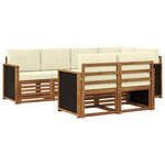vidaXL Ensemble de canapés d'extérieur 6 pc Naturel et Crème