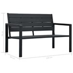 vidaXL Banc de jardin 120 cm PEHD Noir Aspect de bois