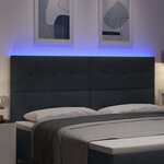 vidaXL Tête de lit LED avec bandes LED Gris 200 cm Velours