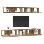 vidaXL Ensemble meuble TV 5 Pièces Chêne artisanal Bois d'ingénierie