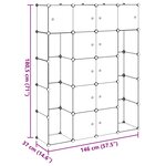 vidaXL Armoire modulaire 14 compartiments Noir et blanc 37x146x180 5cm