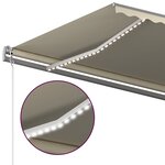 vidaXL Auvent manuel rétractable avec LED 500x350 cm Crème